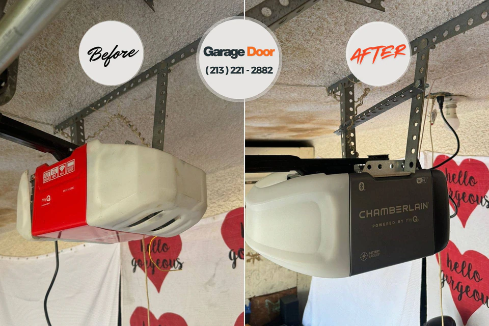 Before and after: garage door repair 75754